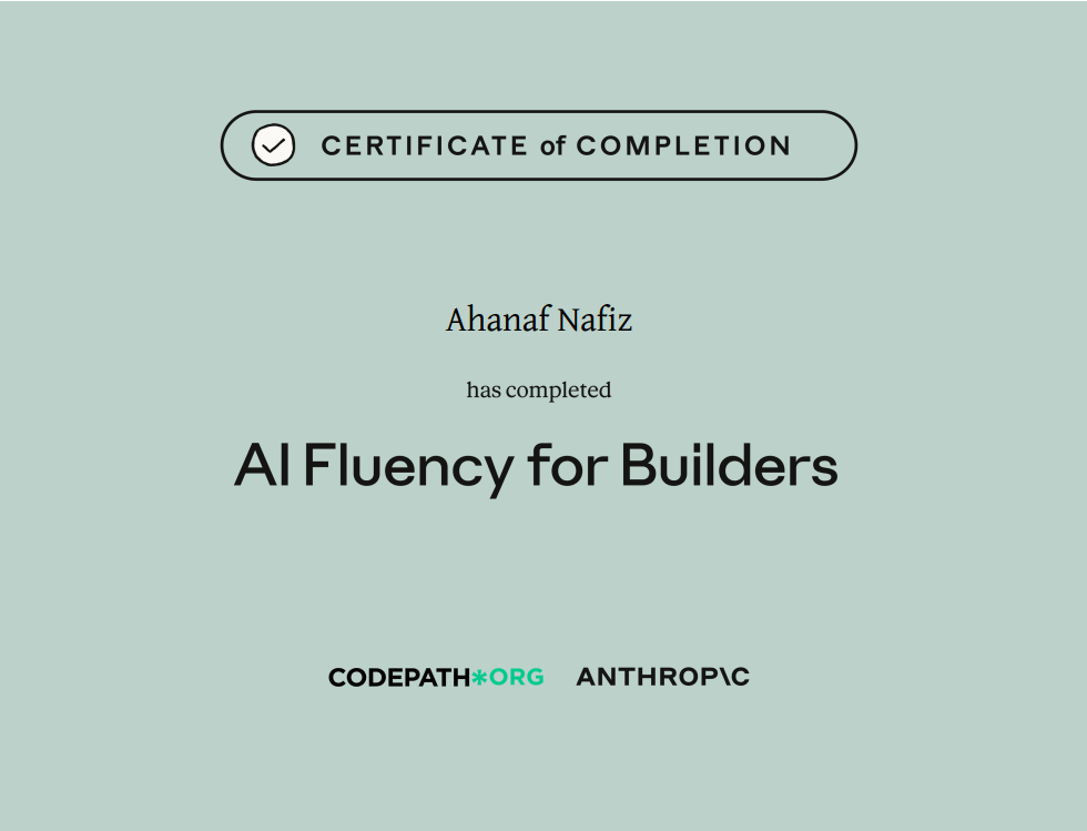 Ai Fluency for Builders Certificate